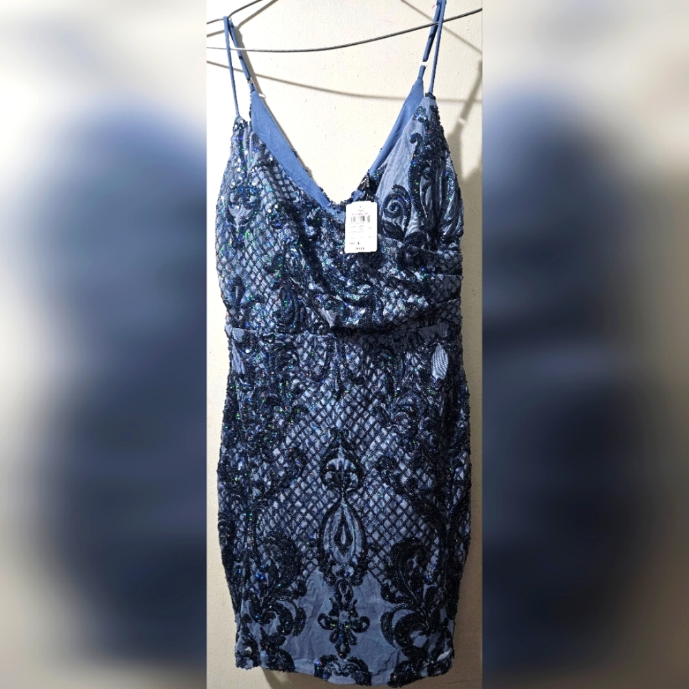 Windsor Blue Sequin Mini Dress